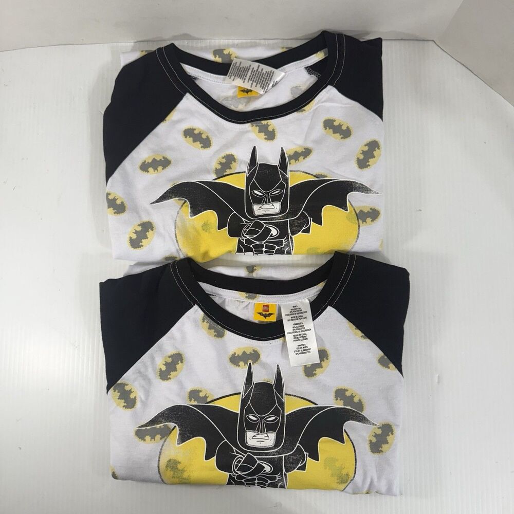 Lot Of 2 Batman Lego black and yellow shirt men's Large New